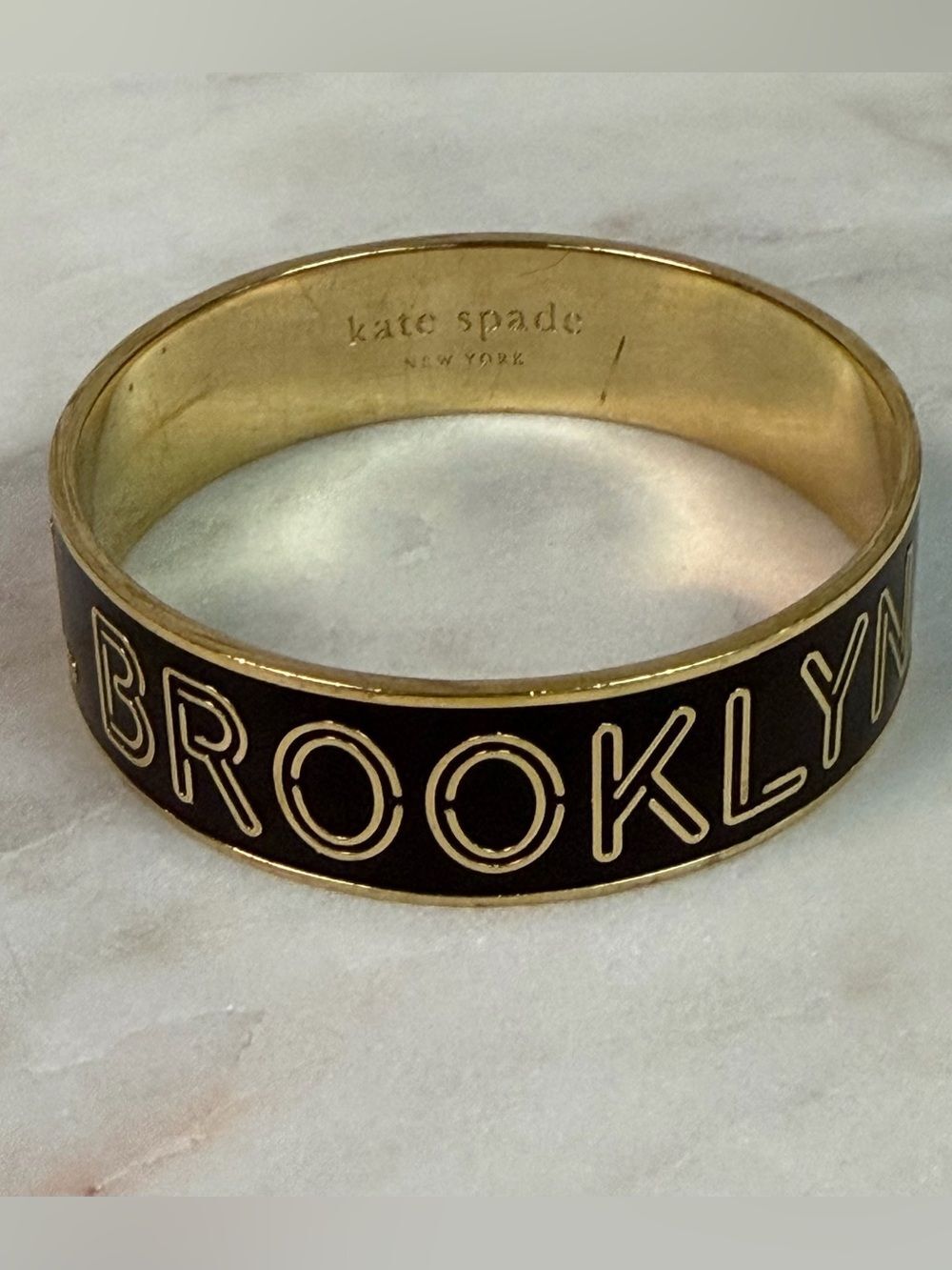 RARE Kate Spade No Sleep Till Brooklyn Turn The Tables Bangle Bracelet